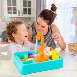 Kitchen Set & Sink Dishwasher Basin Vegetables Toy Set Kids Pretend Toys Blue| Green|Orange - Image 6