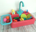 Kitchen Set & Sink Dishwasher Basin Vegetables Toy Set Kids Pretend Toys Blue| Green|Orange - Image 10