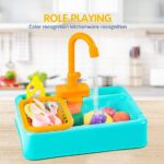 Kitchen Set & Sink Dishwasher Basin Vegetables Toy Set Kids Pretend Toys Blue| Green|Orange - Image 2