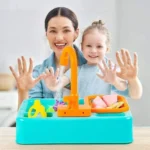 Kitchen Set & Sink Dishwasher Basin Vegetables Toy Set Kids Pretend Toys Blue| Green|Orange
