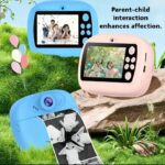 Smart Digital Dual Lens instant Print camera For kids 1080 P Vedio Recorder & Selfie Camera With Tharmal Printer Camera 2.4" IPS Screen Mini Portable Camera With Games Best Gift For Gift For Both Girls And Boys ! Children Digital Camera Toys For Kids